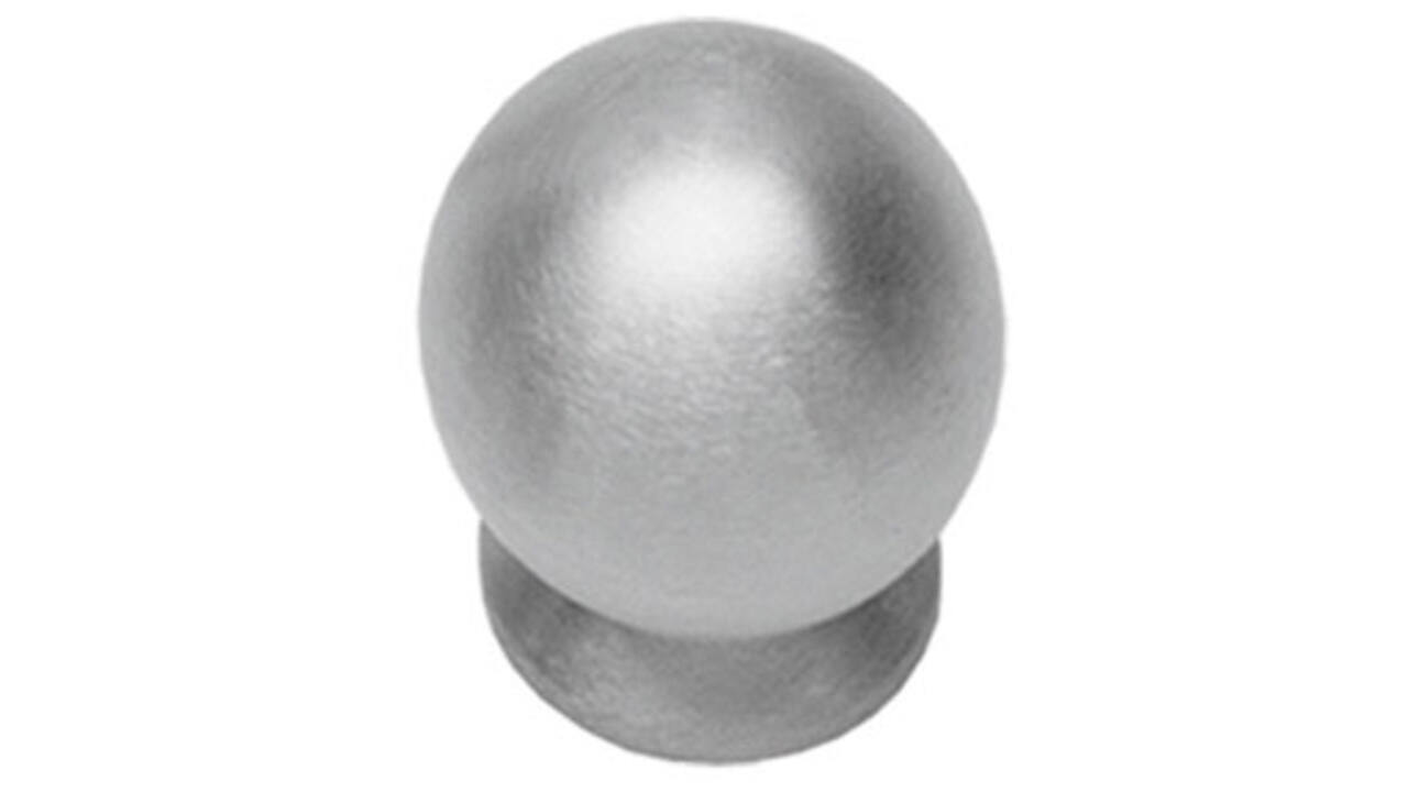 Meubelknop bolrond ø20mm met achterplaat rvs