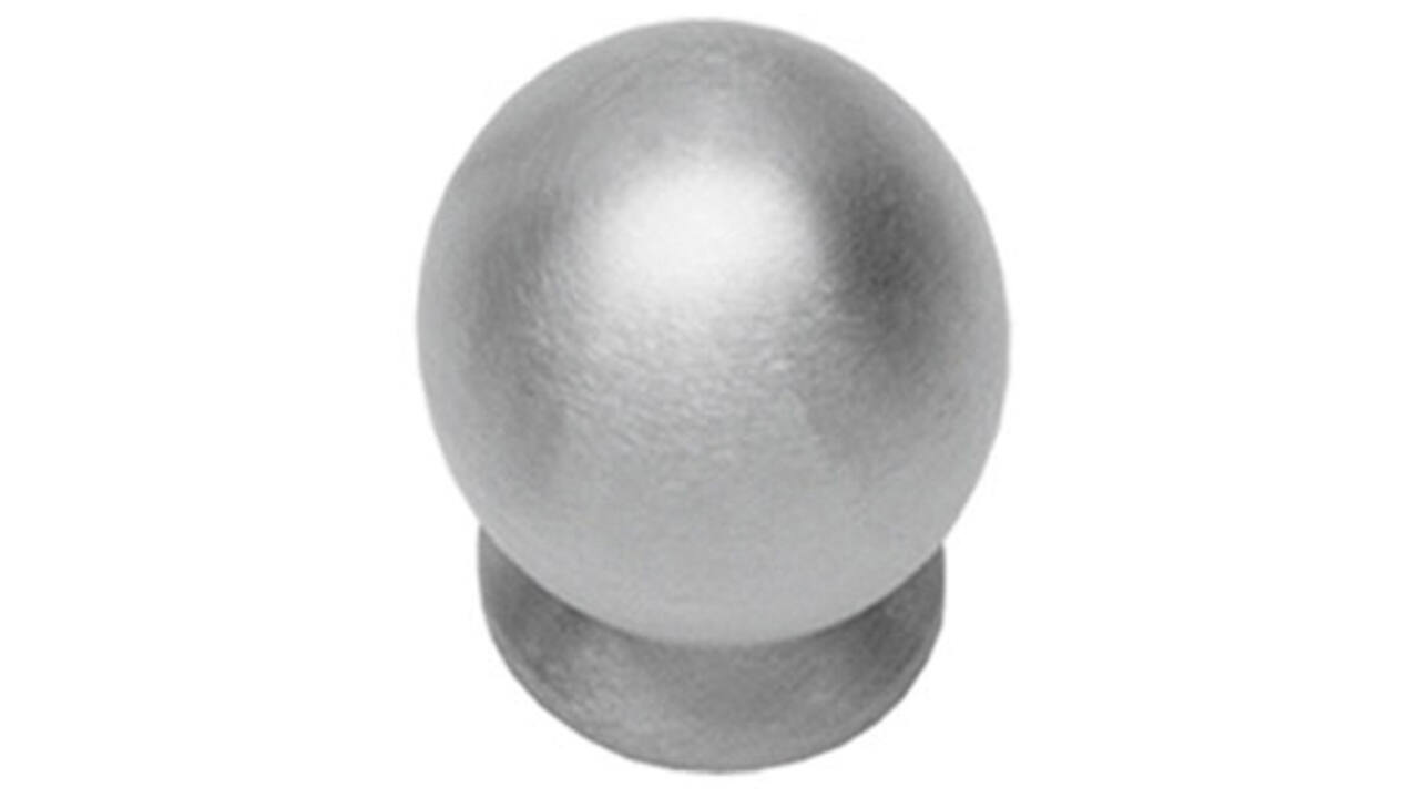 Meubelknop bolrond ø30mm met achterplaat rvs