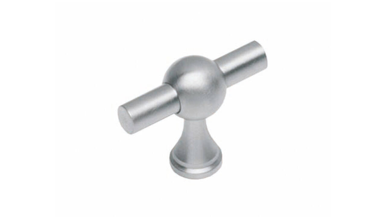 Meubelknop T-vorm conisch 18mm rvs