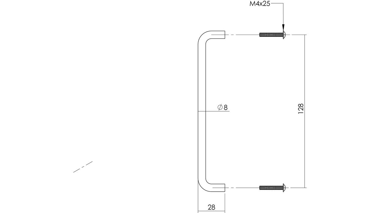 Draadgreep ø8 x 128mm rvs