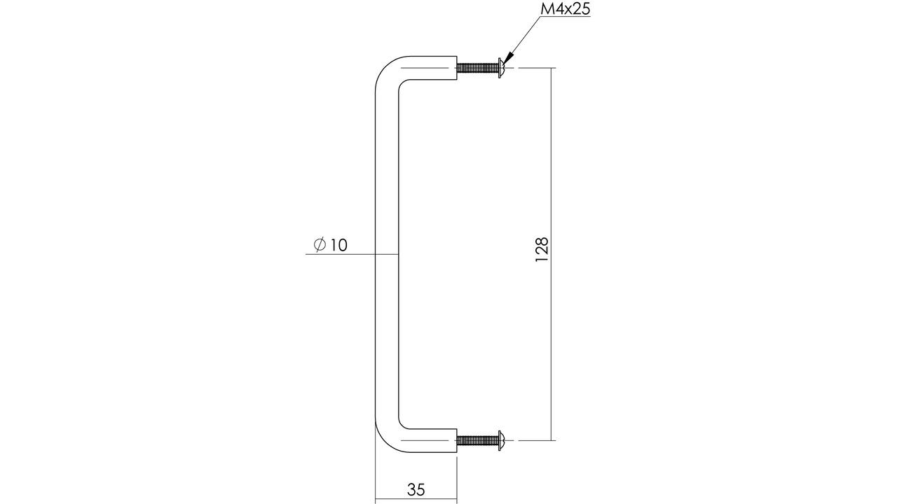 Draadgreep ø10 x 128mm rvs