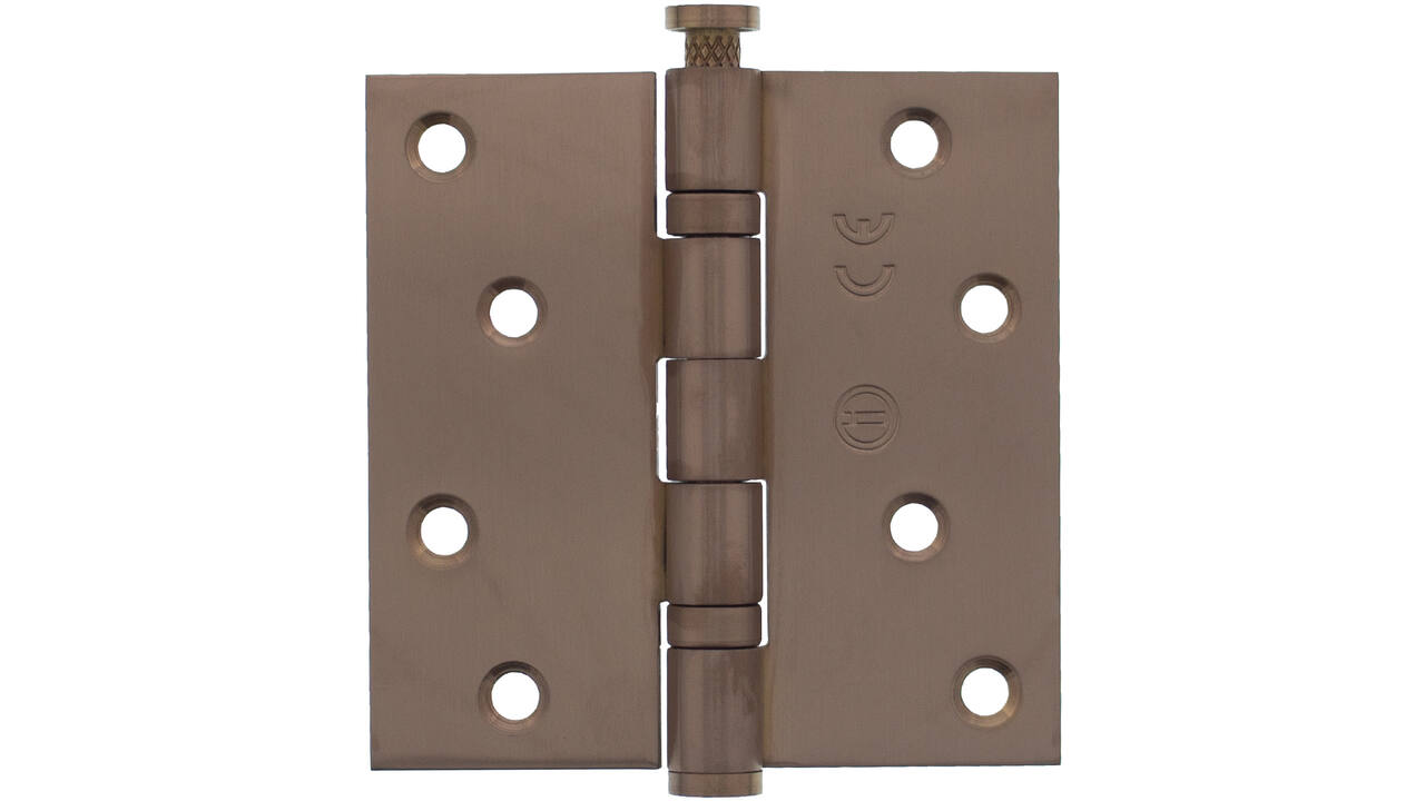 Kogellagerscharnier recht 3,5" (89x89x2,5mm) CE inclusief schroeven PVD brons