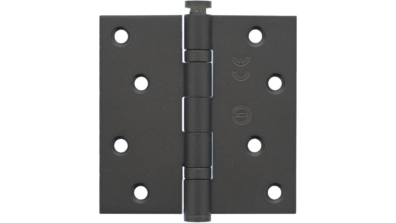 Kogellagerscharnier recht 3,5" (89x89x2,5mm) CE inclusief schroeven donker brons