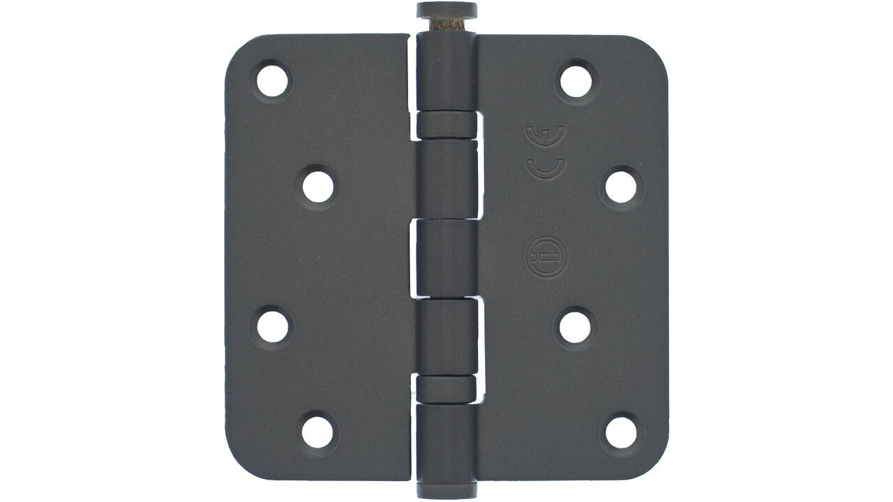 Kogellagerscharnier afgerond 3,5" (89x89x2,5mm) CE inclusief schroeven donker brons