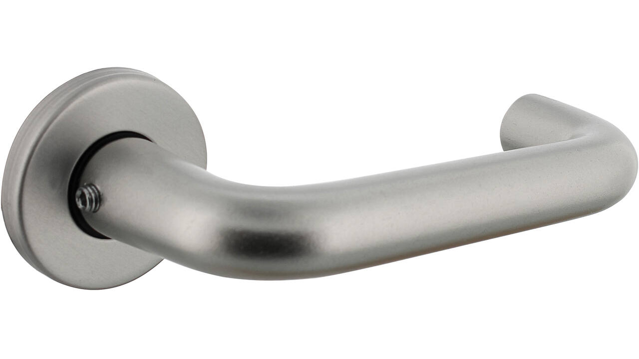 Deurkruk Rond met rozet verdekt ø50x7mm met nokken aluminium F1