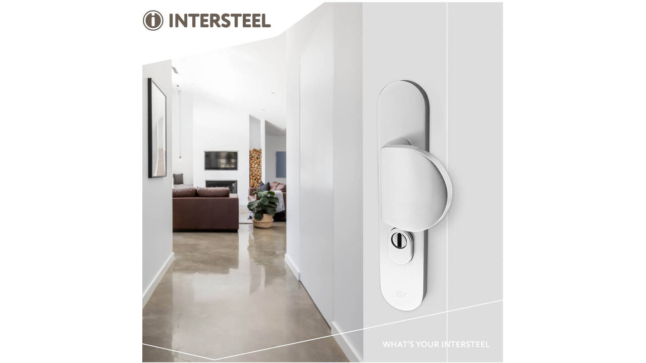 SKG3 veiligheidsbeslag ovaal 250x50mm greep/kruk Rond met veerconstructie profielcilindergat 55mm met kerntrekbeveiliging aluminium F1