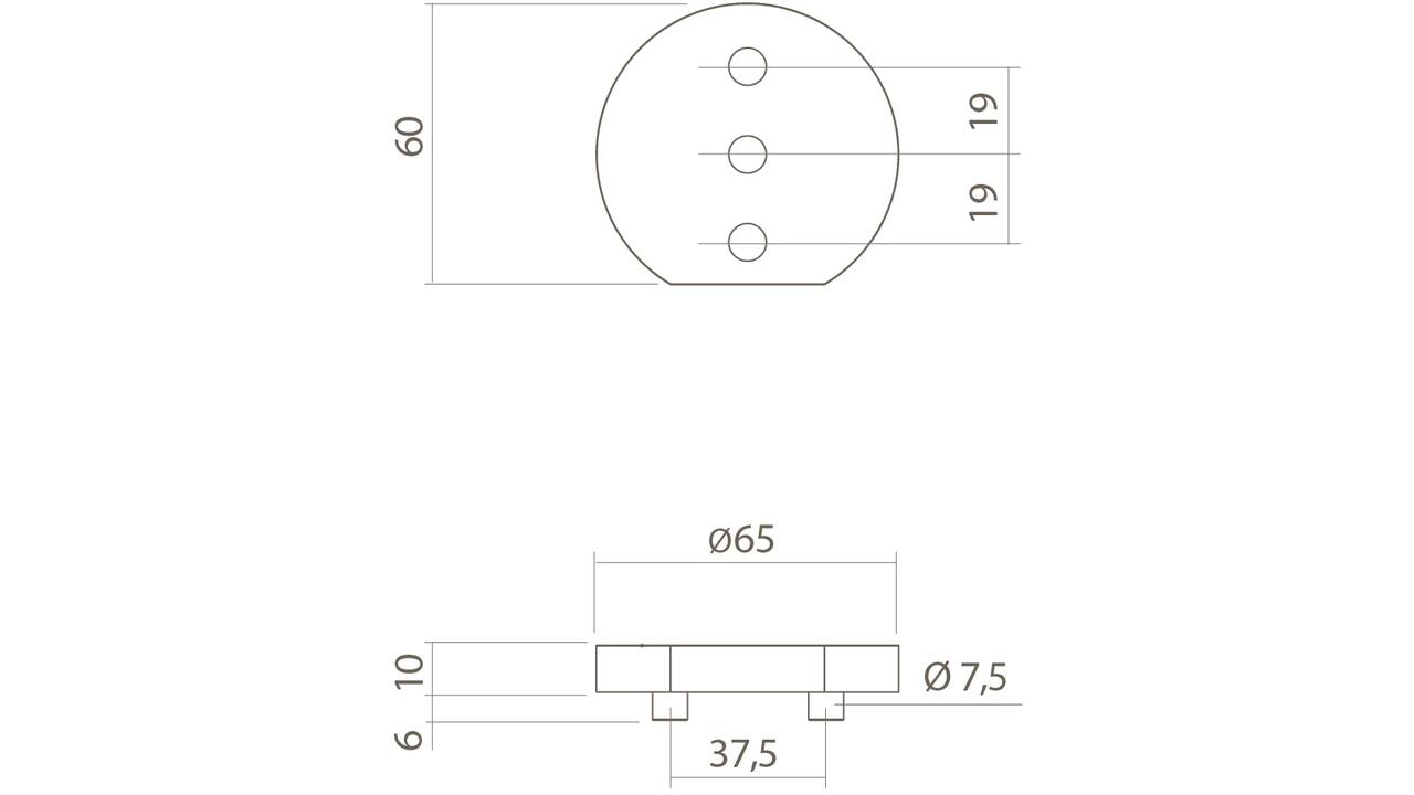 Verhogingsschijf 10mm tbv deurstop 0035.442100