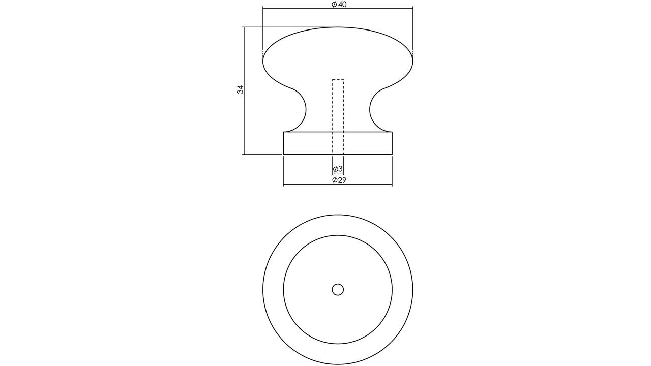 Meubelknop ø40mm grenenhout