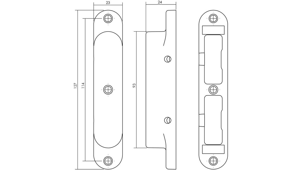 SKG2 sluitkom gegoten 23x127mm zwart