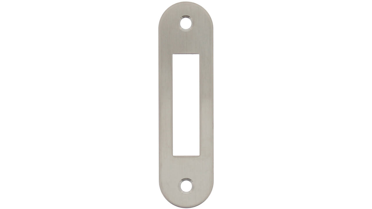 Sluitplaat 94x25x1,5mm tbv nachtschoot, afgerond, rvs