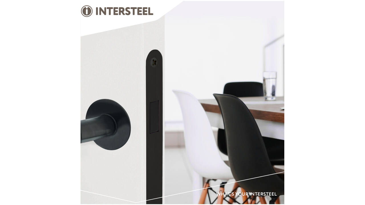 Woningbouw magneet cilinder dag- en nachtslot 55mm, voorplaat afgerond zwart, 20x174, doorn 50mm incl. sluitplaat/kom
