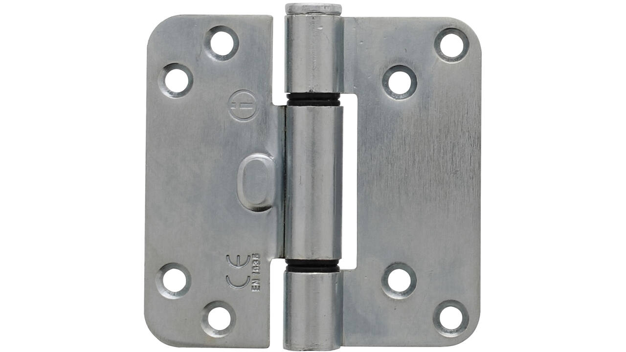 Glijlagerscharnier afgerond 3,5" (89x89x3mm) doorgezette knoop CE staal verzinkt