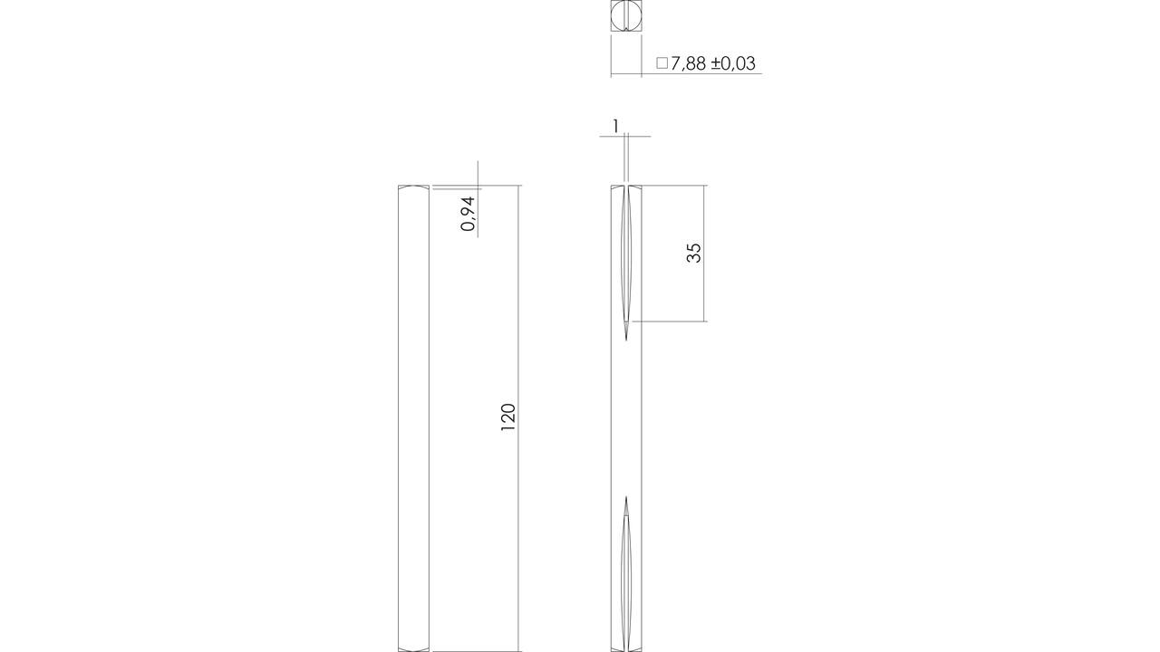 Stift beide zijden zaagsnede 8x120mm