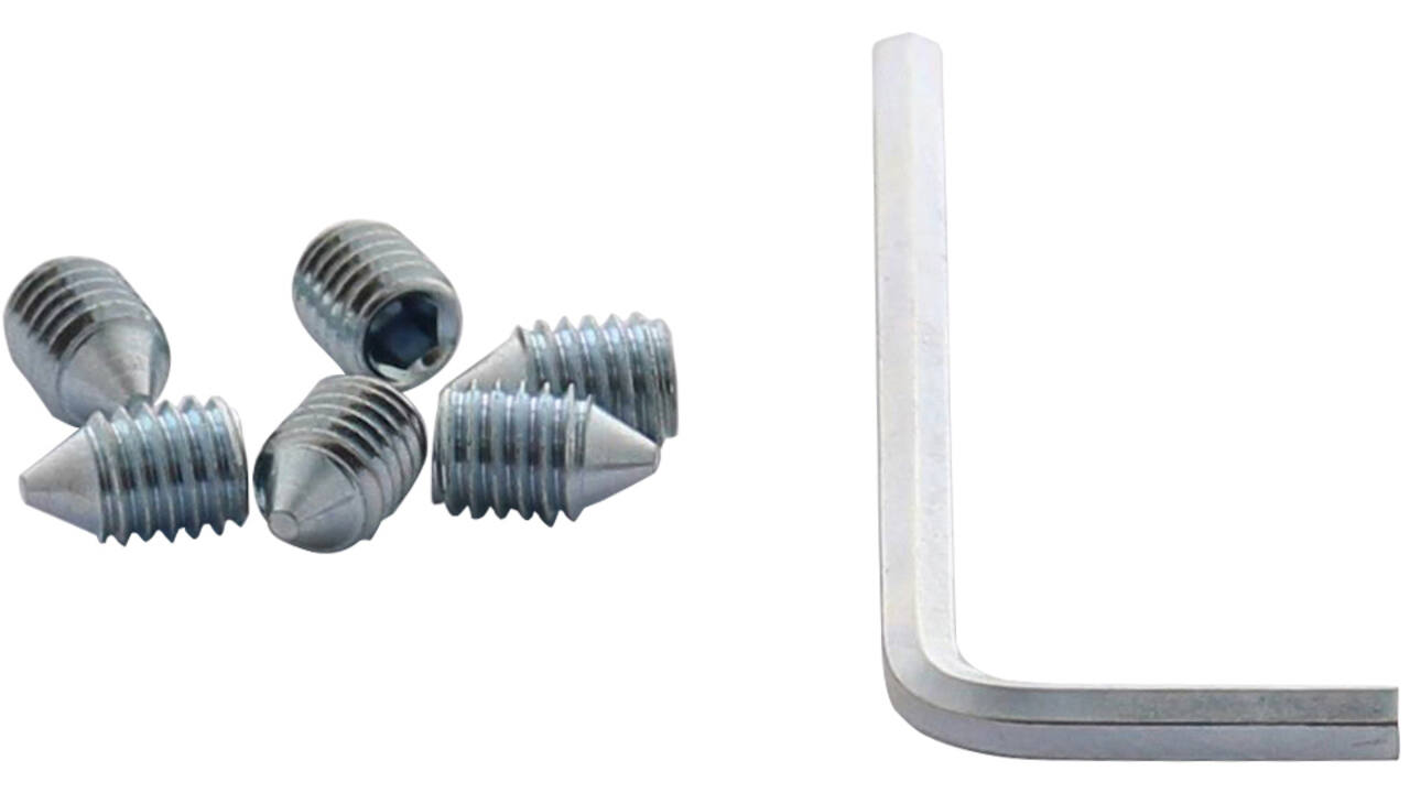 Accessoireset A: 6 inbusboutjes M6x9mm conisch en inbussleutel
