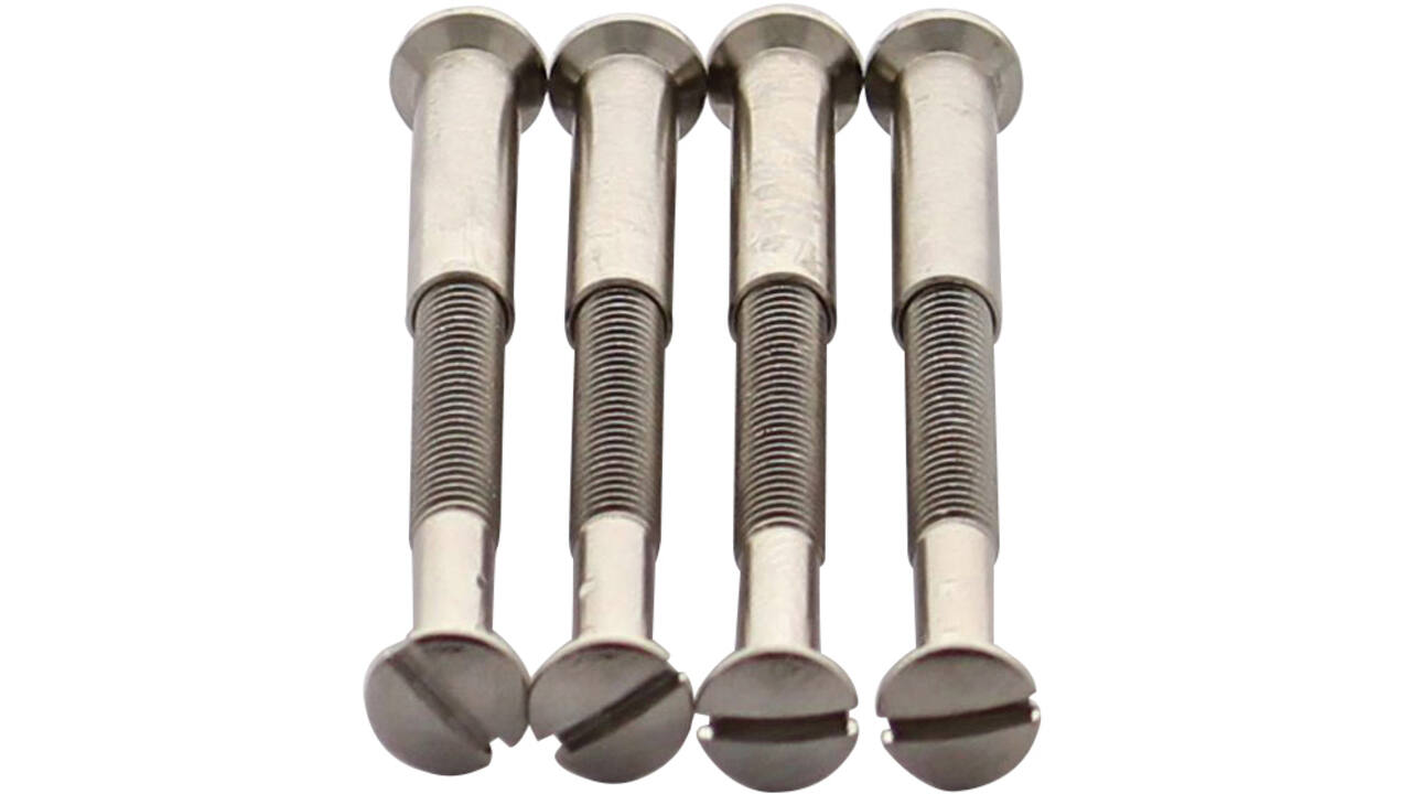 Accessoireset F: 4 patentbouten M4x38mm met patenthulzen M4x23mm vernikkeld