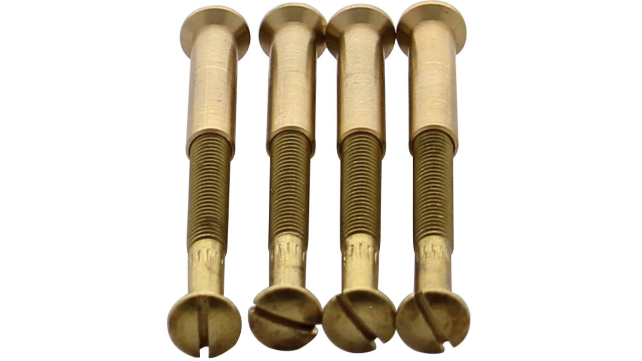 Accessoireset G: 4 patentbouten M4x38mm met patenthulzen M4x23mm messing
