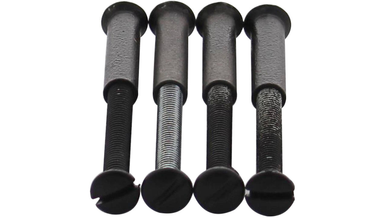Accessoireset J: 4 patentbouten M4x38mm met patenthulzen M4x25mm staal zwart