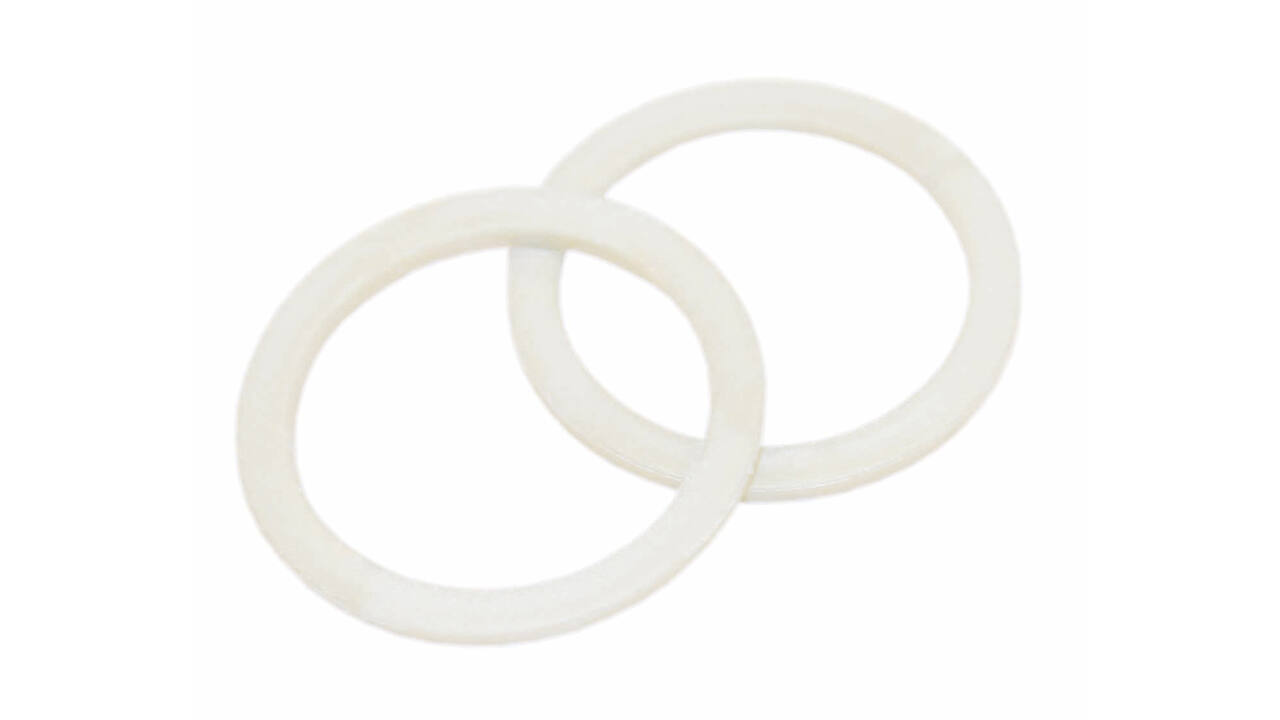 Halsring plat ø22,5x1,3mm binnenmaat ø18mm nylon wit