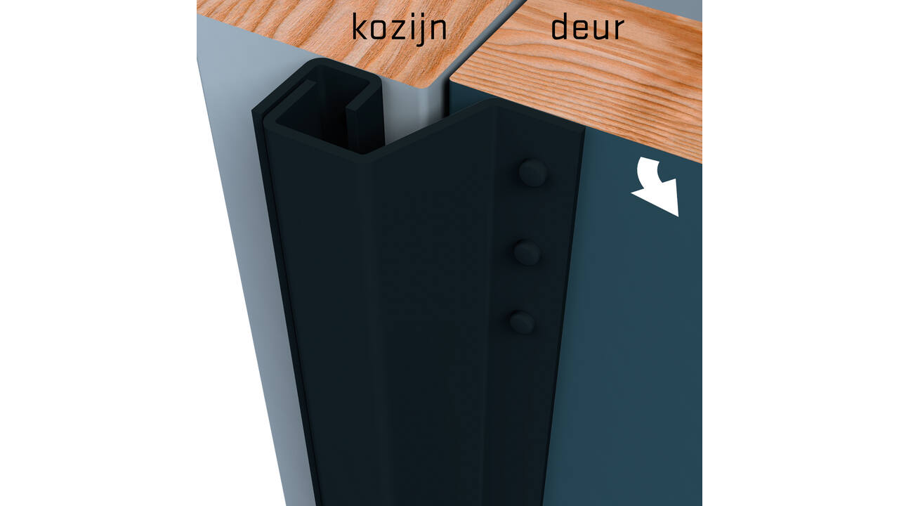SecuStrip Plus buitendraaiend 0-6mm 2115mm zwartgrijs