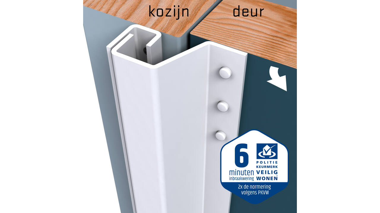 SecuStrip Plus buitendraaiend 0-6mm 2300mm wit