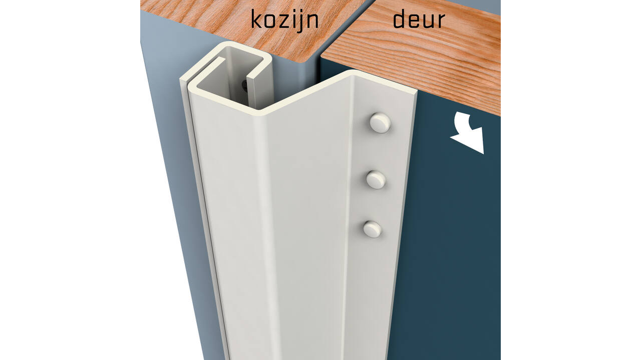 SecuStrip Plus buitendraaiend 0-6mm 2300mm creme ral 9001