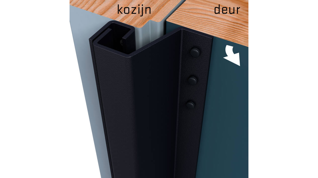 SecuStrip Plus buitendraaiend 7-13mm 2300mm zwartgrijs