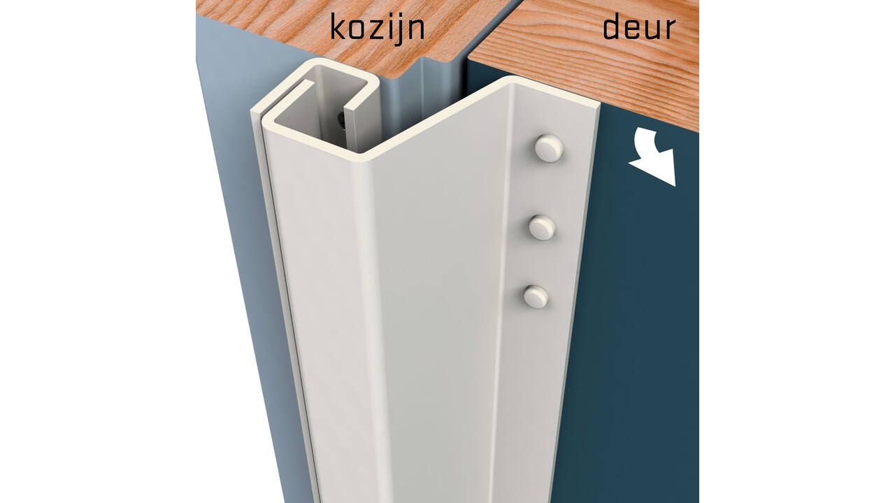 SecuStrip Plus buitendraaiend 7-13mm 2300mm creme ral 9001