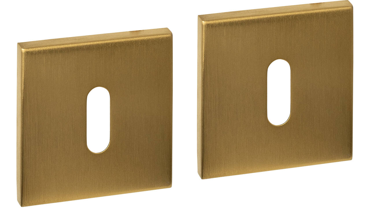 Sleutelrozetten verdekt 53x53x6mm PVD messing mat