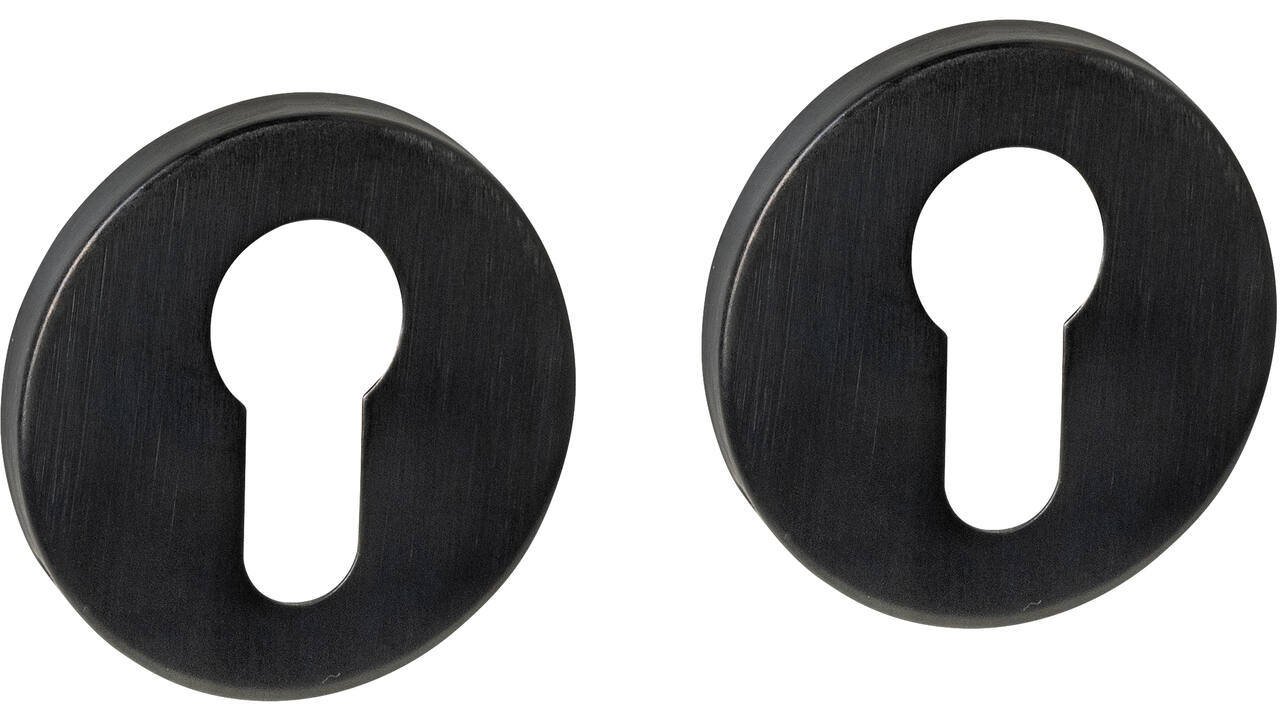 Cilinderrozetten verdekt ø52x6mm PVD zwart