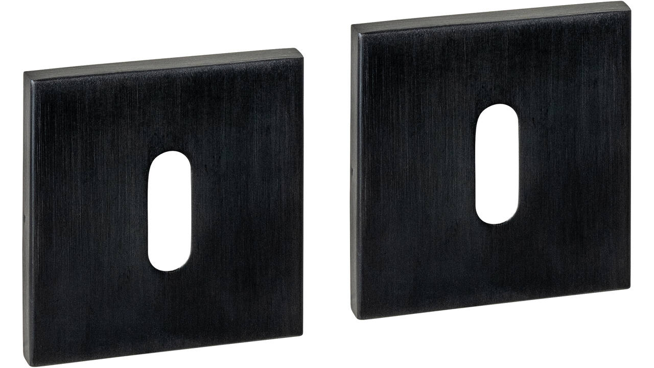 Sleutelrozetten verdekt 53x53x6mm PVD zwart
