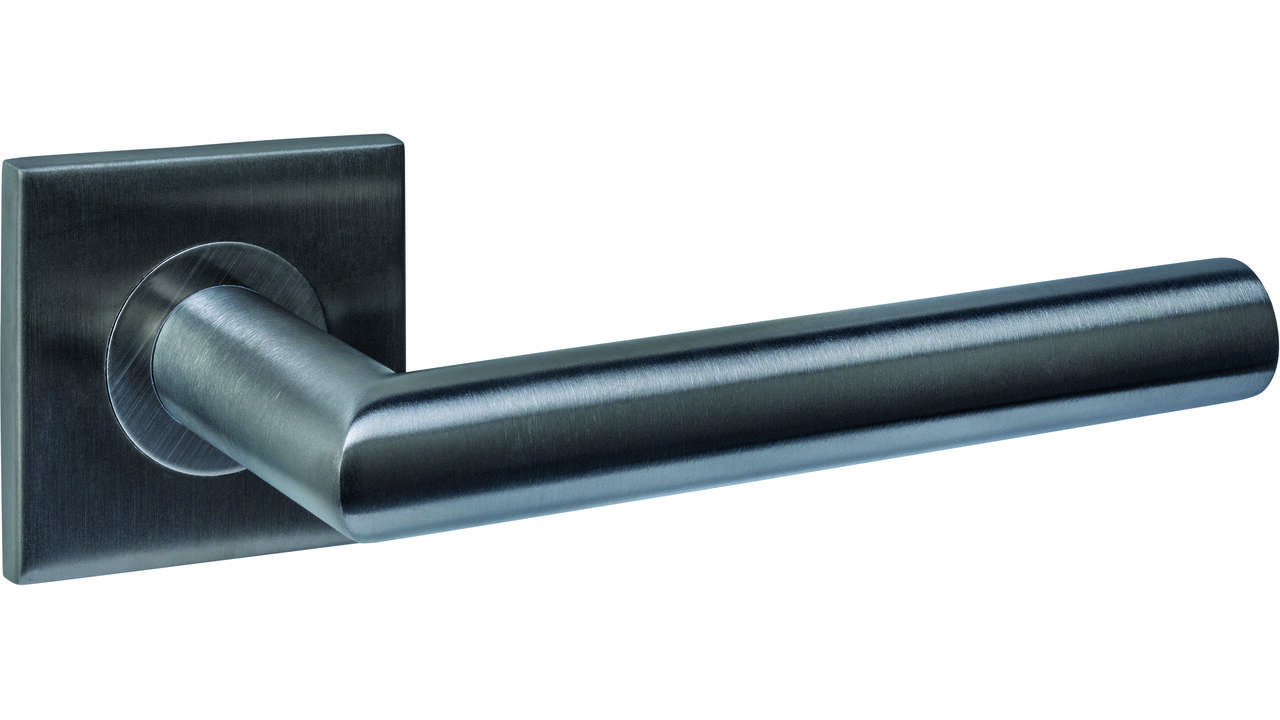 Deurkruk Q 04 op rozet verdekt 53x53x6mm PVD antraciet