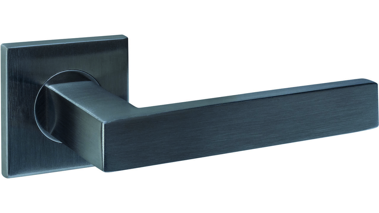 Deurkruk Q 05 op rozet verdekt 53x53x6mm PVD antraciet