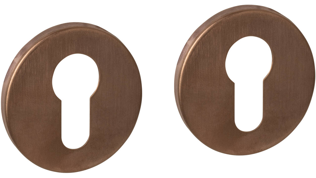 Cilinderrozetten verdekt ø52x6mm PVD brons