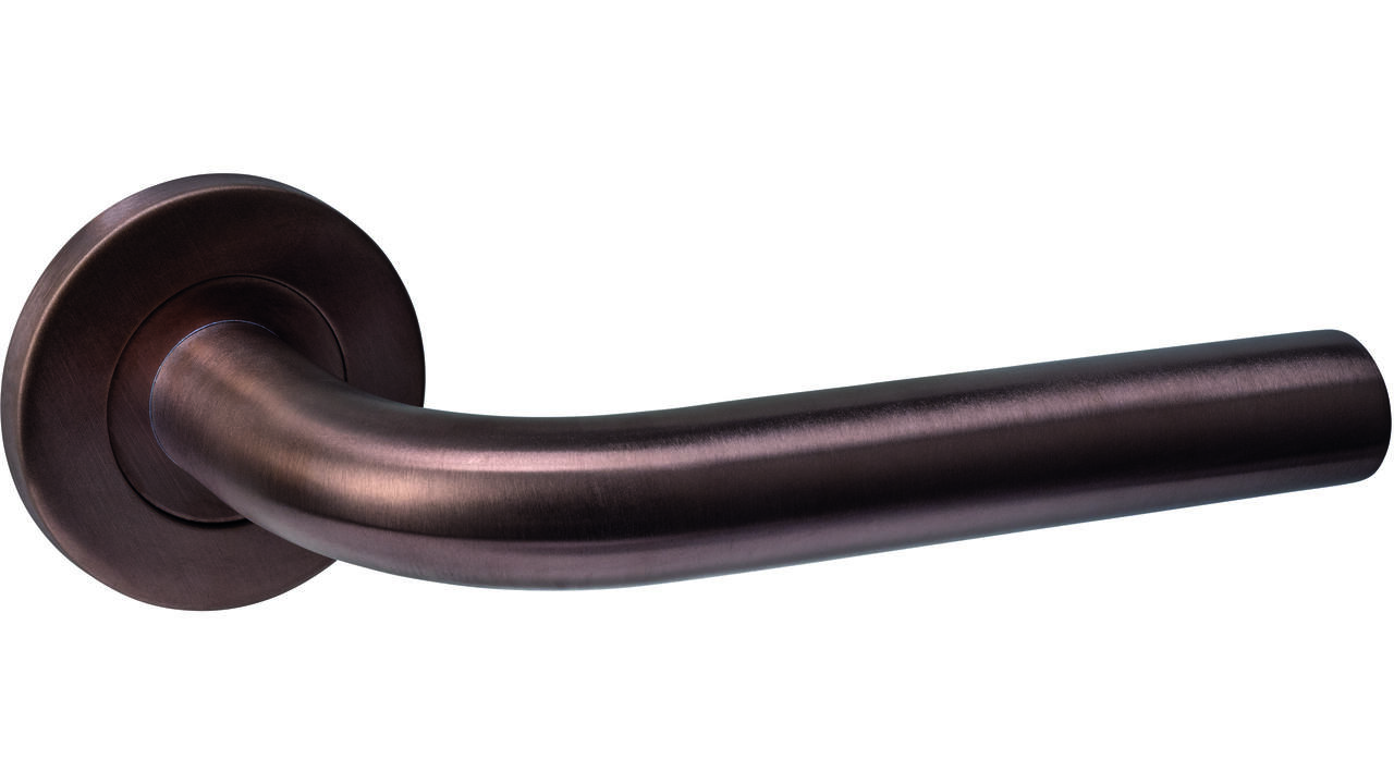 Deurkruk Q 02 op rozet verdekt ø52x6mm PVD brons