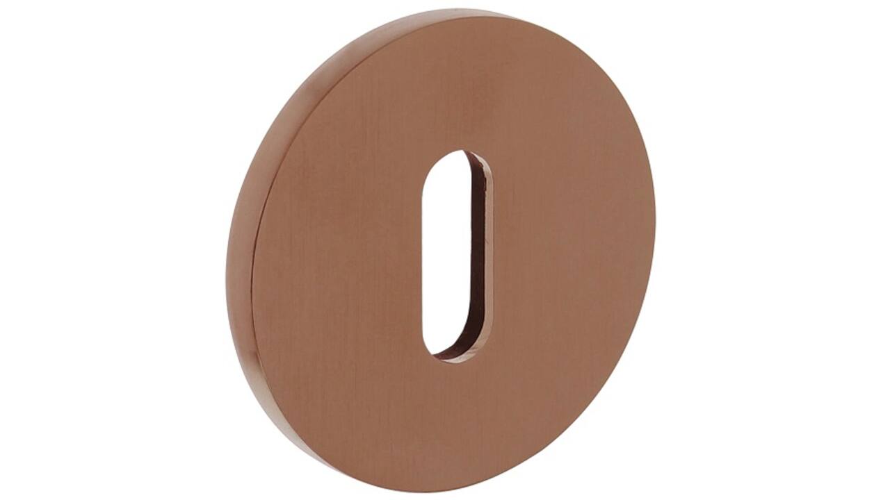 Olivari sleutelrozet rond 51x5mm met nokken en doorgaande bevestiging Koper mat titaan PVD