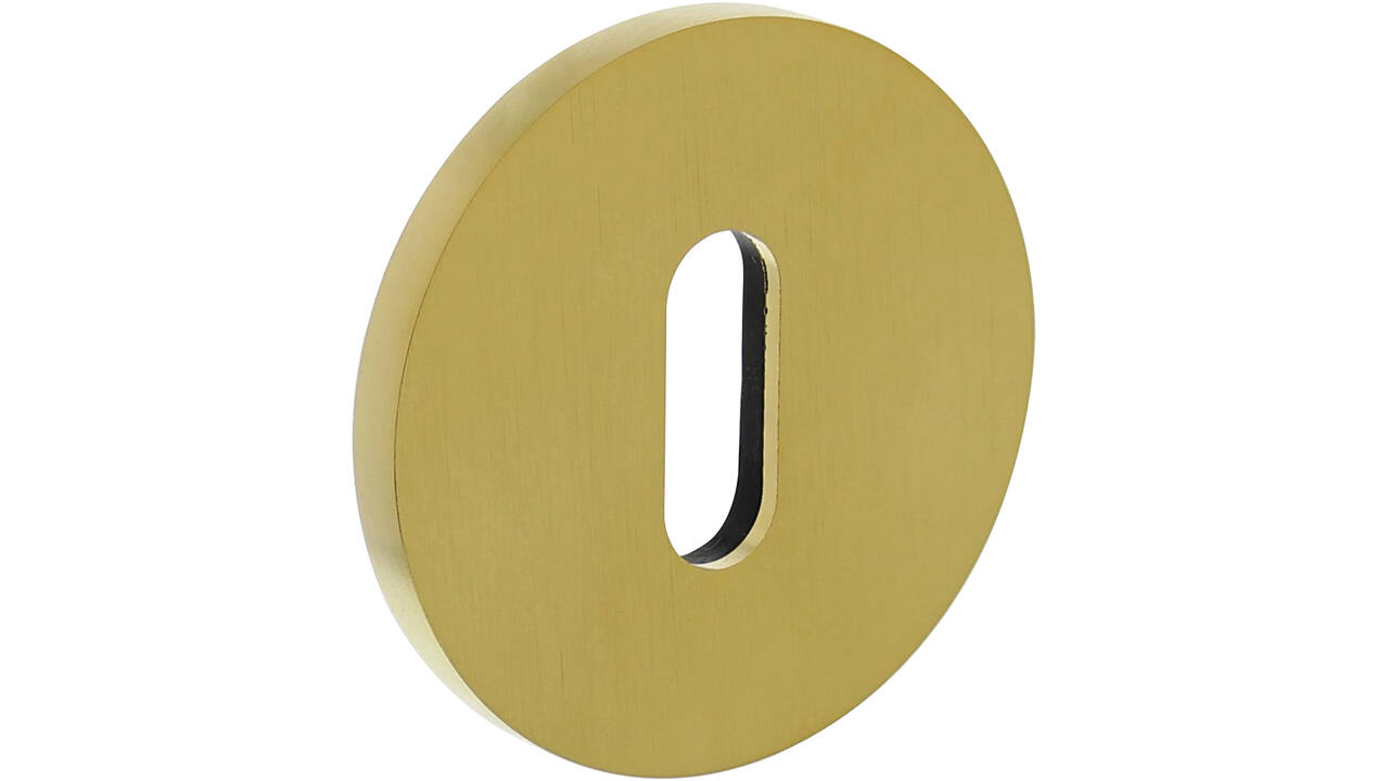 Olivari sleutelrozet rond 51x5mm met nokken en doorgaande bevestiging Messing mat titaan PVD