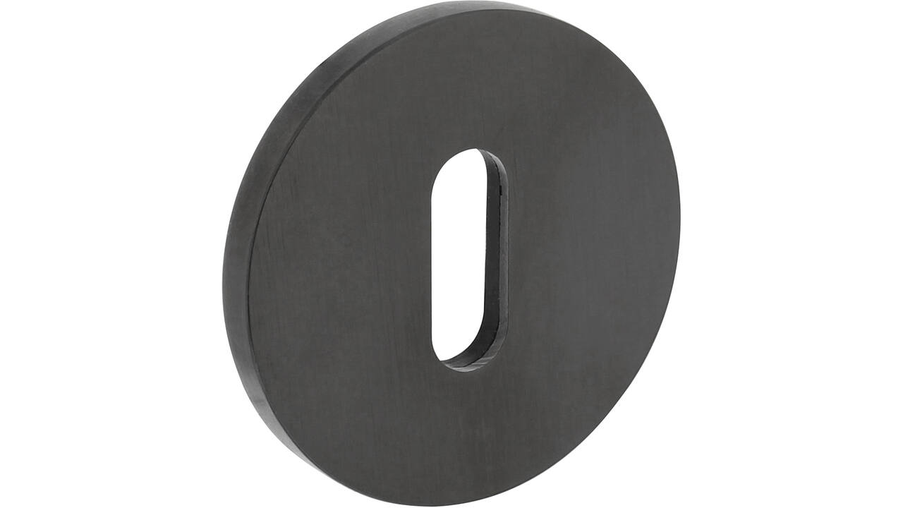 Olivari sleutelrozet rond 51x5mm met nokken en doorgaande bevestiging Antraciet mat titaan PVD