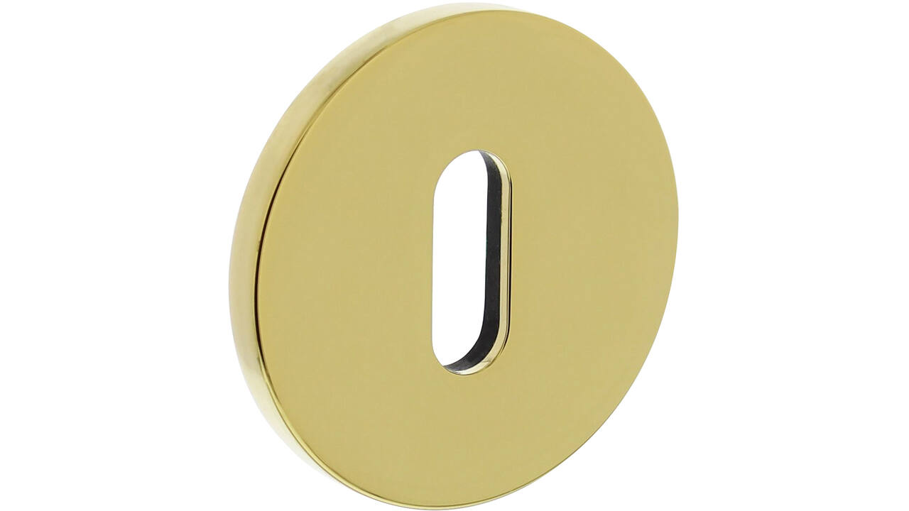 Olivari sleutelrozet rond 51x5mm met nokken en doorgaande bevestiging Messing titaan PVD