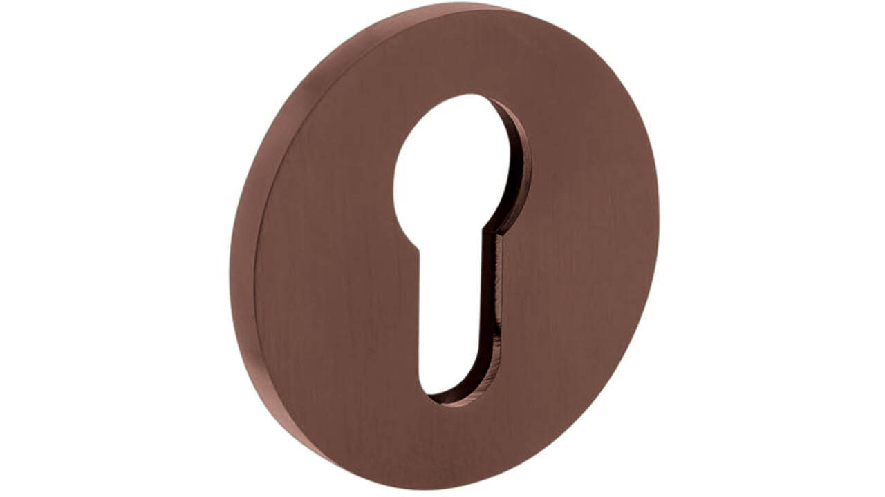 Olivari pc-rozet rond 51x5mm met nokken en doorgaande bevestiging Brons mat titaan PVD