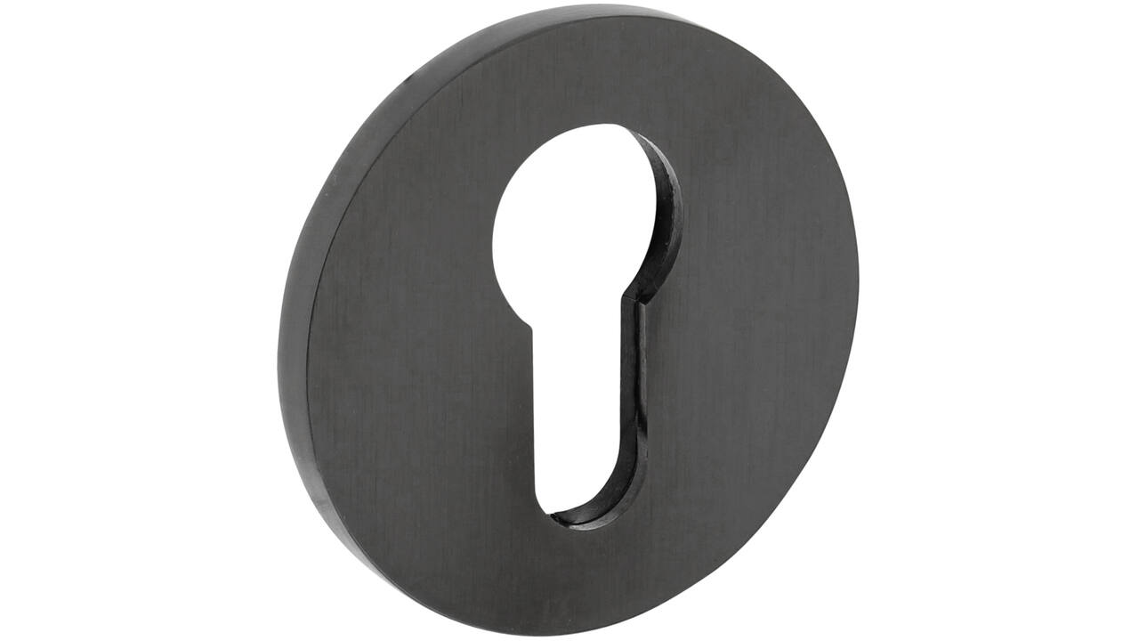 Olivari pc-rozet rond 51x5mm met nokken en doorgaande bevestiging Antraciet mat titaan PVD