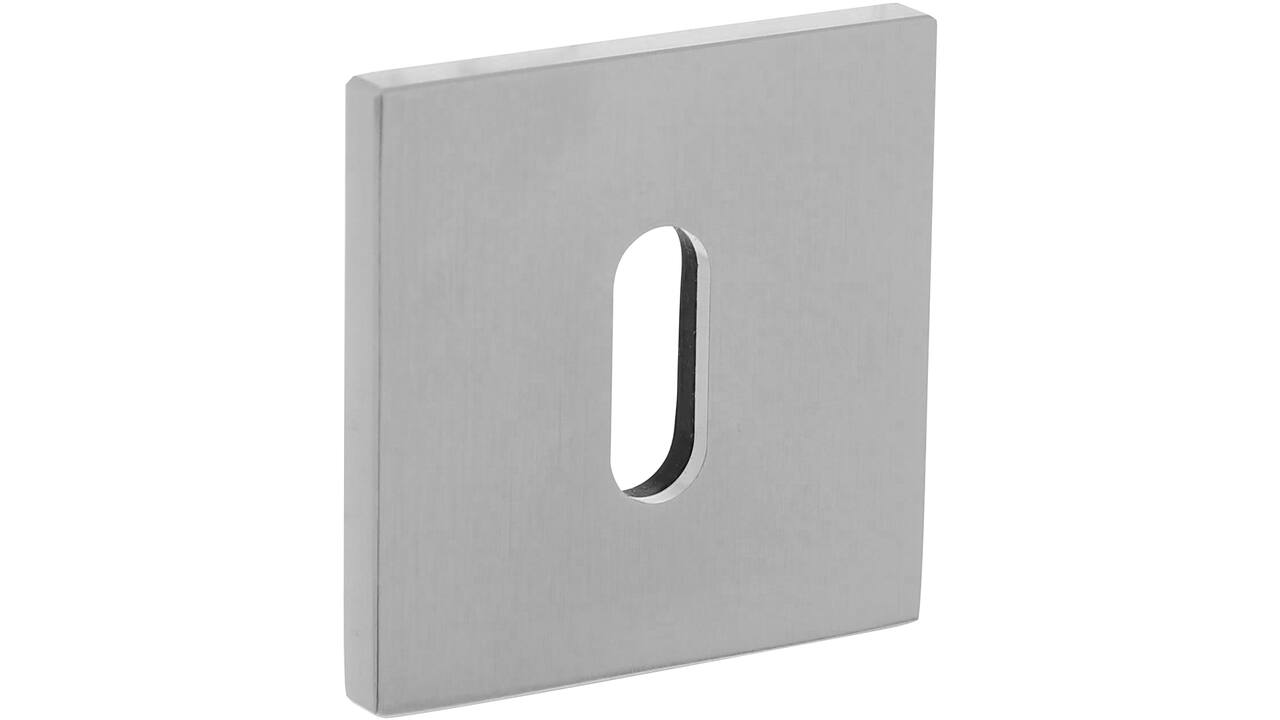 Olivari sleutelrozet vierkant 51x5mm met nokken en doorgaande bevestiging Chroom mat
