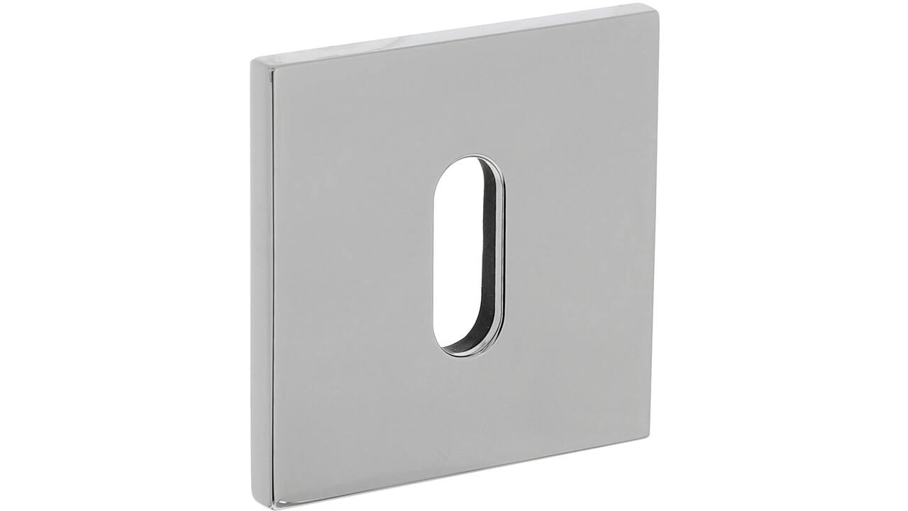 Olivari sleutelrozet vierkant 51x5mm met nokken en doorgaande bevestiging Chroom