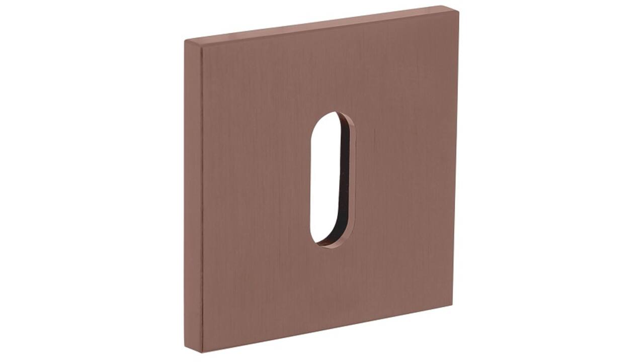 Olivari sleutelrozet vierkant 51x5mm met nokken en doorgaande bevestiging Brons mat titaan PVD