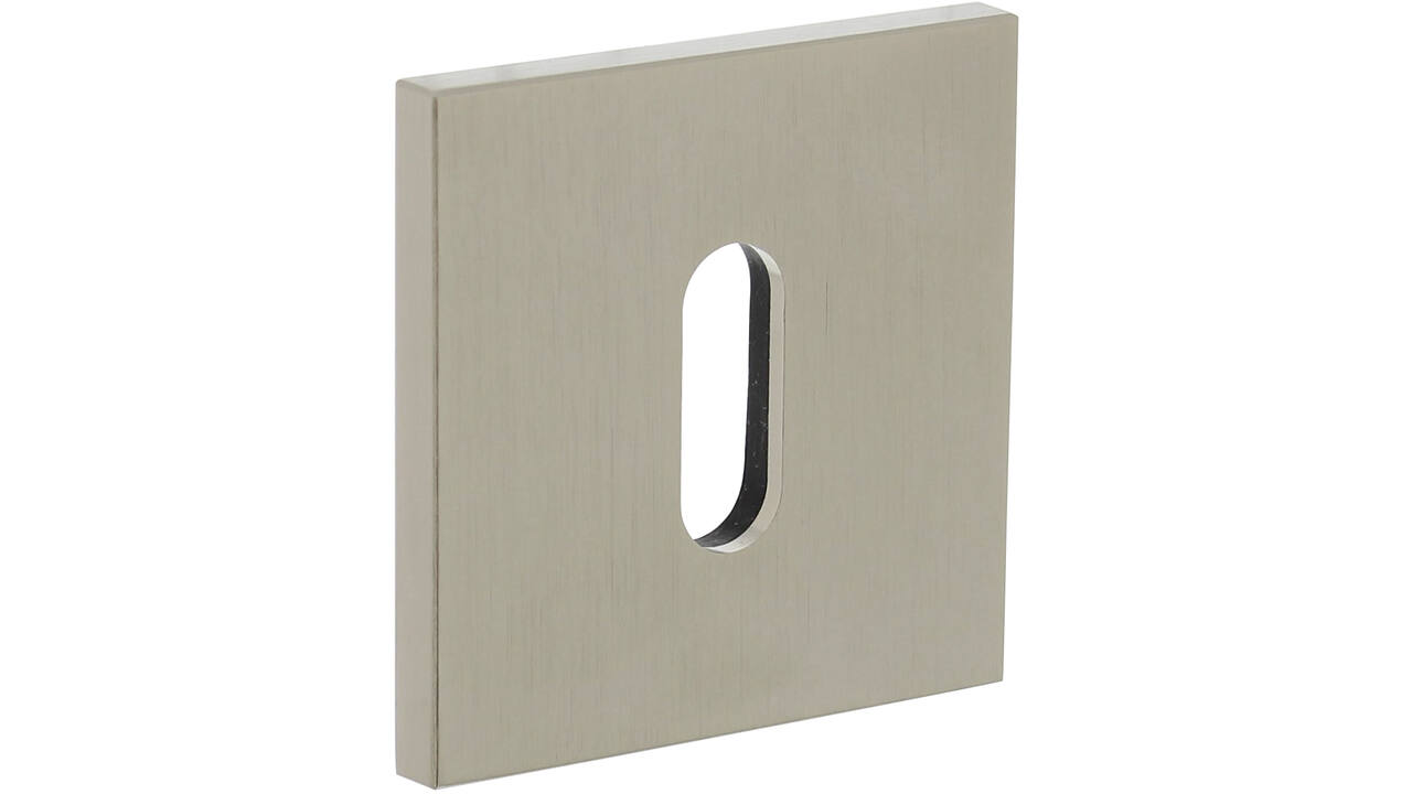 Olivari sleutelrozet vierkant 51x5mm met nokken en doorgaande bevestiging Nikkel mat titaan PVD
