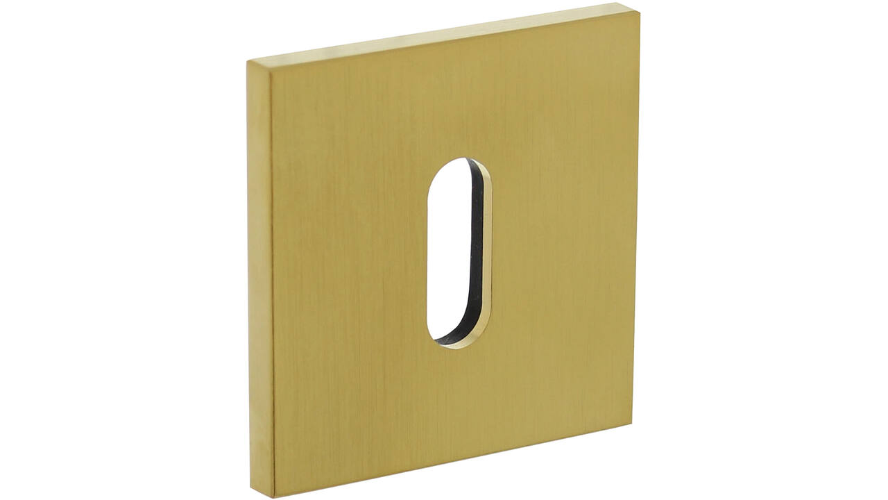 Olivari sleutelrozet vierkant 51x5mm met nokken en doorgaande bevestiging Messing mat titaan PVD
