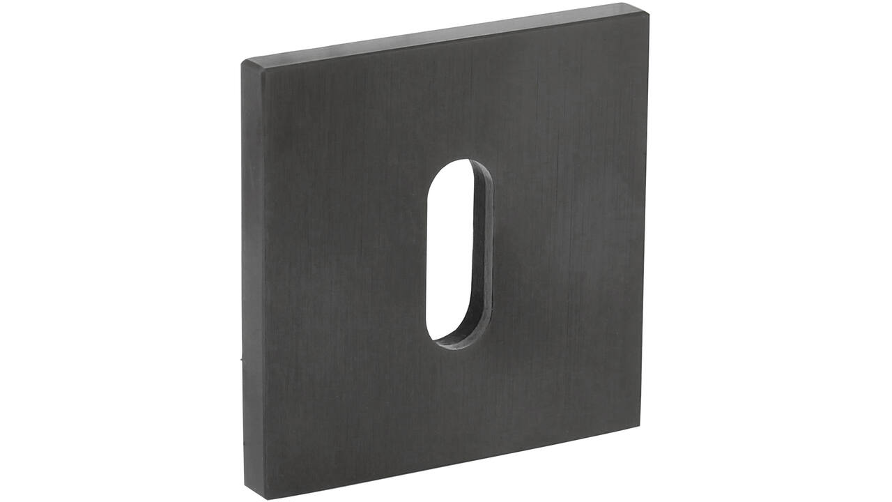 Olivari sleutelrozet vierkant 51x5mm met nokken en doorgaande bevestiging Antraciet mat titaan PVD