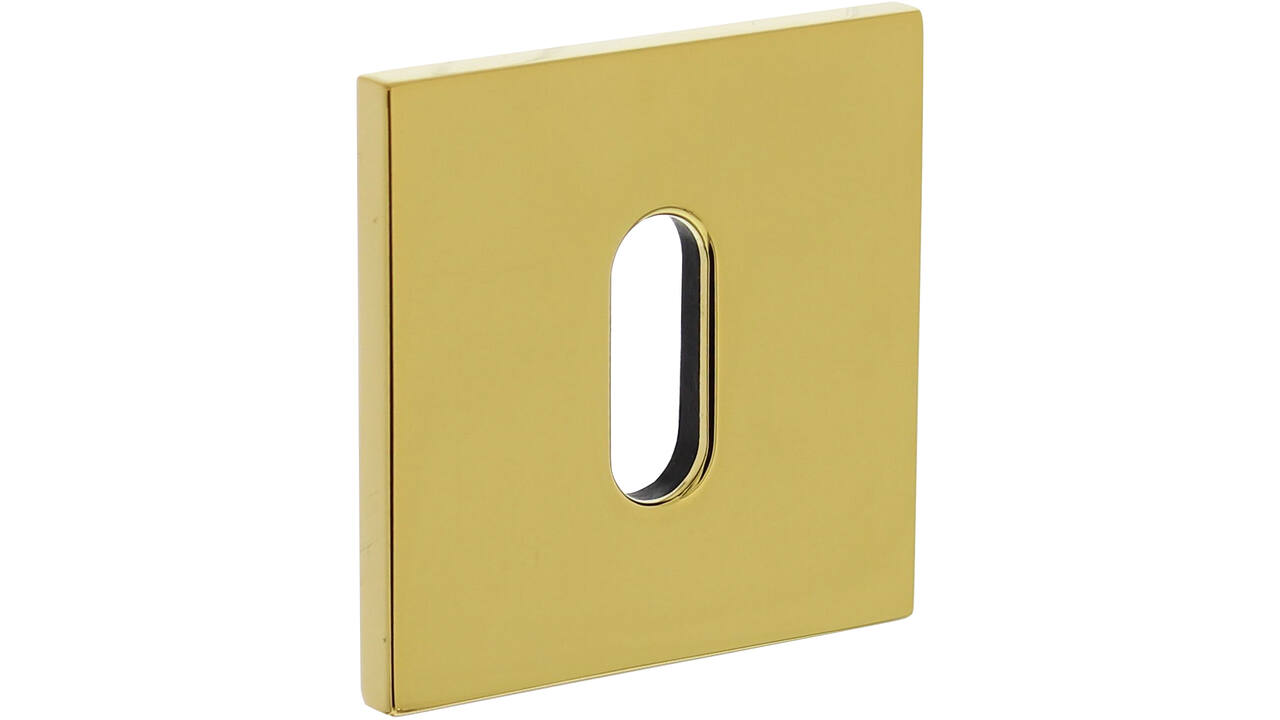 Olivari sleutelrozet vierkant 51x5mm met nokken en doorgaande bevestiging Messing titaan PVD