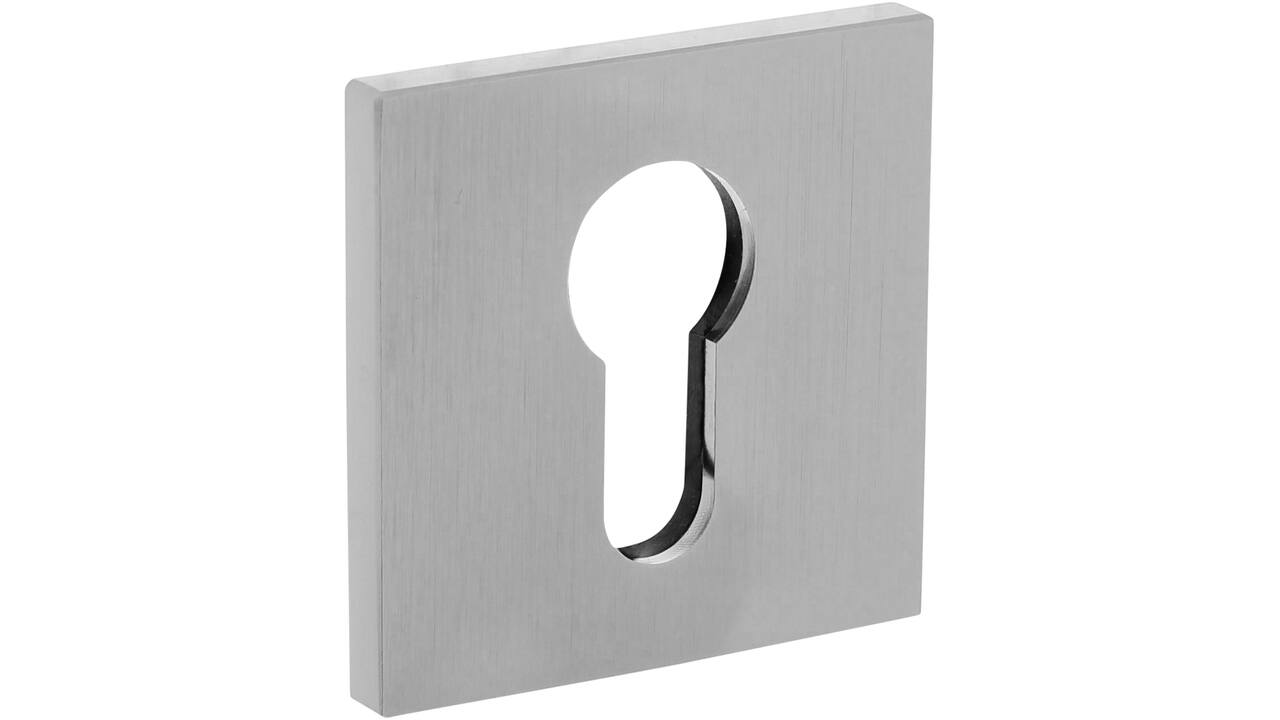 Olivari pc-rozet vierkant 51x5mm met nokken en doorgaande bevestiging Chroom mat
