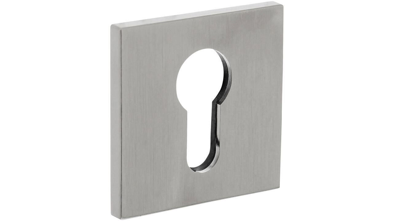 Olivari pc-rozet vierkant 51x5mm met nokken en doorgaande bevestiging RVS mat titaan PVD