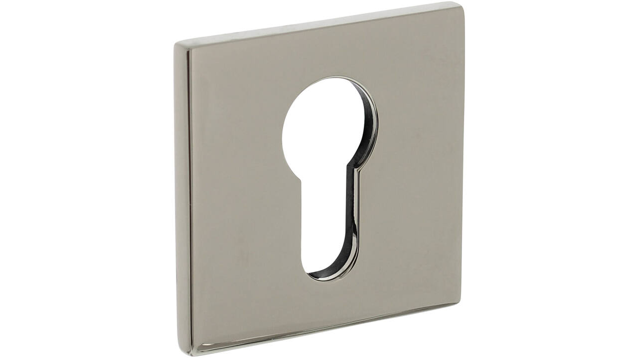 Olivari pc-rozet vierkant 51x5mm met nokken en doorgaande bevestiging Nikkel titaan PVD